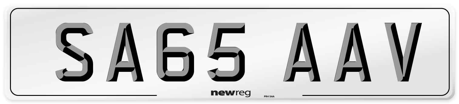 SA65 AAV Number Plate from New Reg